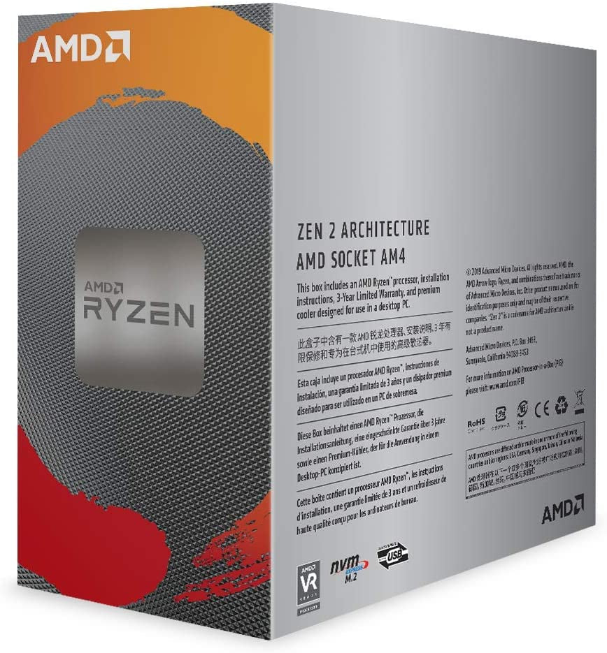 AMD Ryzen 5 3600 6-Core, 12-Thread Unlocked Desktop Processor with Wraith Stealth Cooler | 6-Core/12-Thread Cpu, 3.6 Ghz Base, up to 4.2 Ghz Boost, 65W Tdp, AM4 Socket, Boxed with Wraith Stealth Cooler