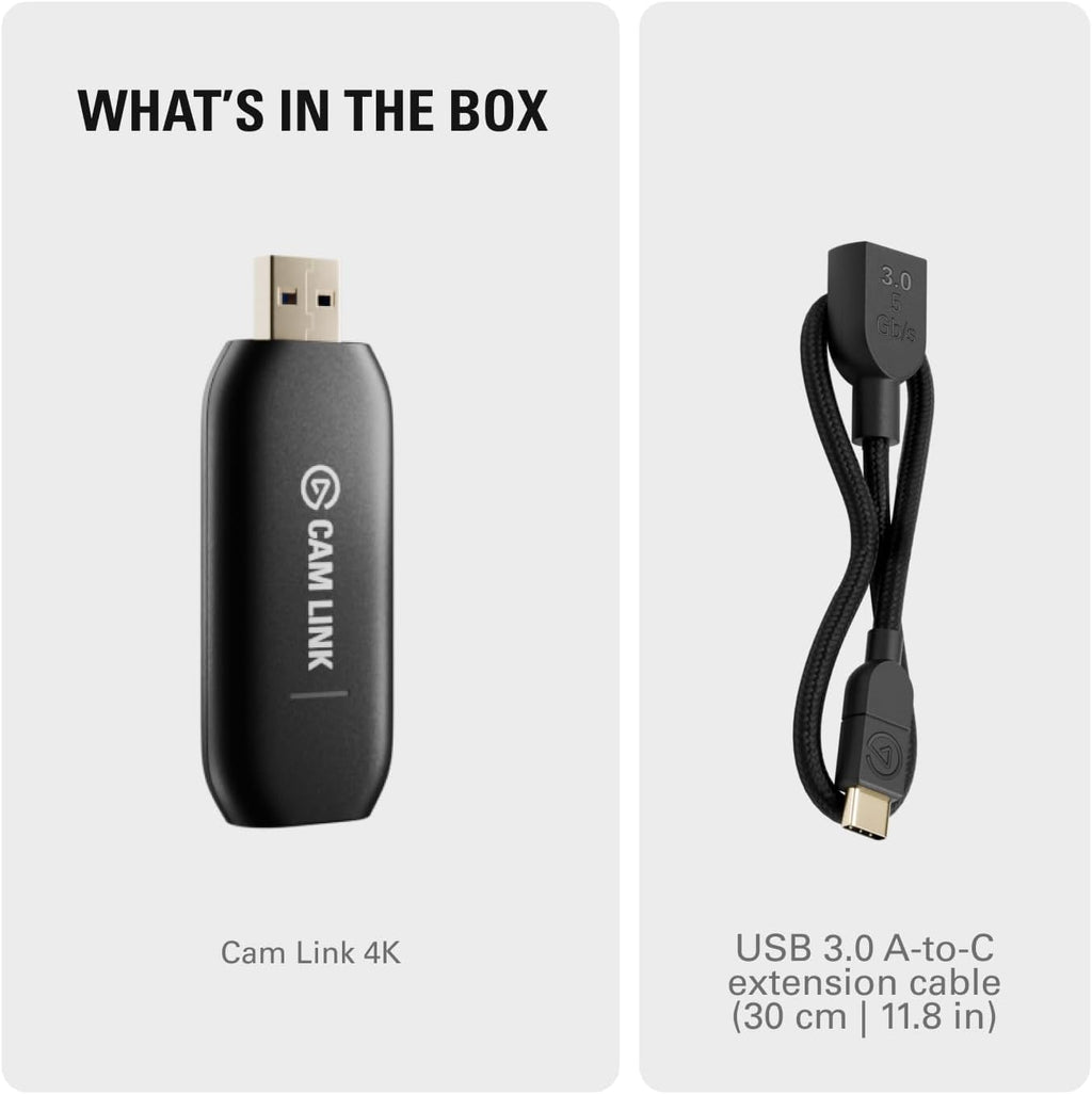 Cam Link 4K Capture Card for DSLR, Camcorder, Action Cam | HDMI to USB 3.0, Stream in 1080P60 or 4K30/60, Ultra-Low Latency, Works with OBS, Zoom, Discord, Pc/Mac/Ipad Compatible