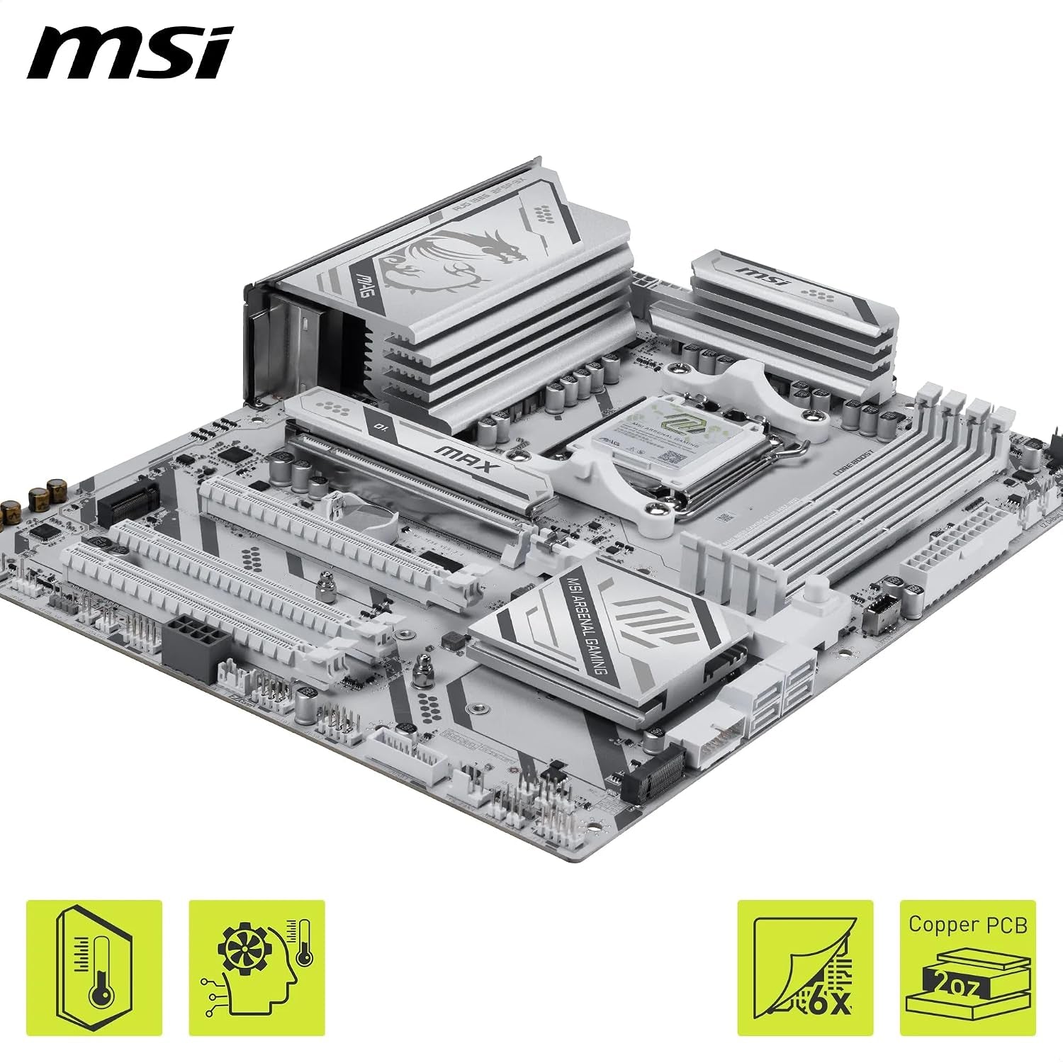 MSI MAG B850 Gaming plus MAX Wifi Motherboard, ATX - Supports AMD Ryzen 9000/8000 / 7000 Processors, AM5, DDR5 Memory Boost (Up to 8200+ Mt/S OC), Pcie 5.0 X16, M.2 Gen5, Wi-Fi 7, 5G LAN
