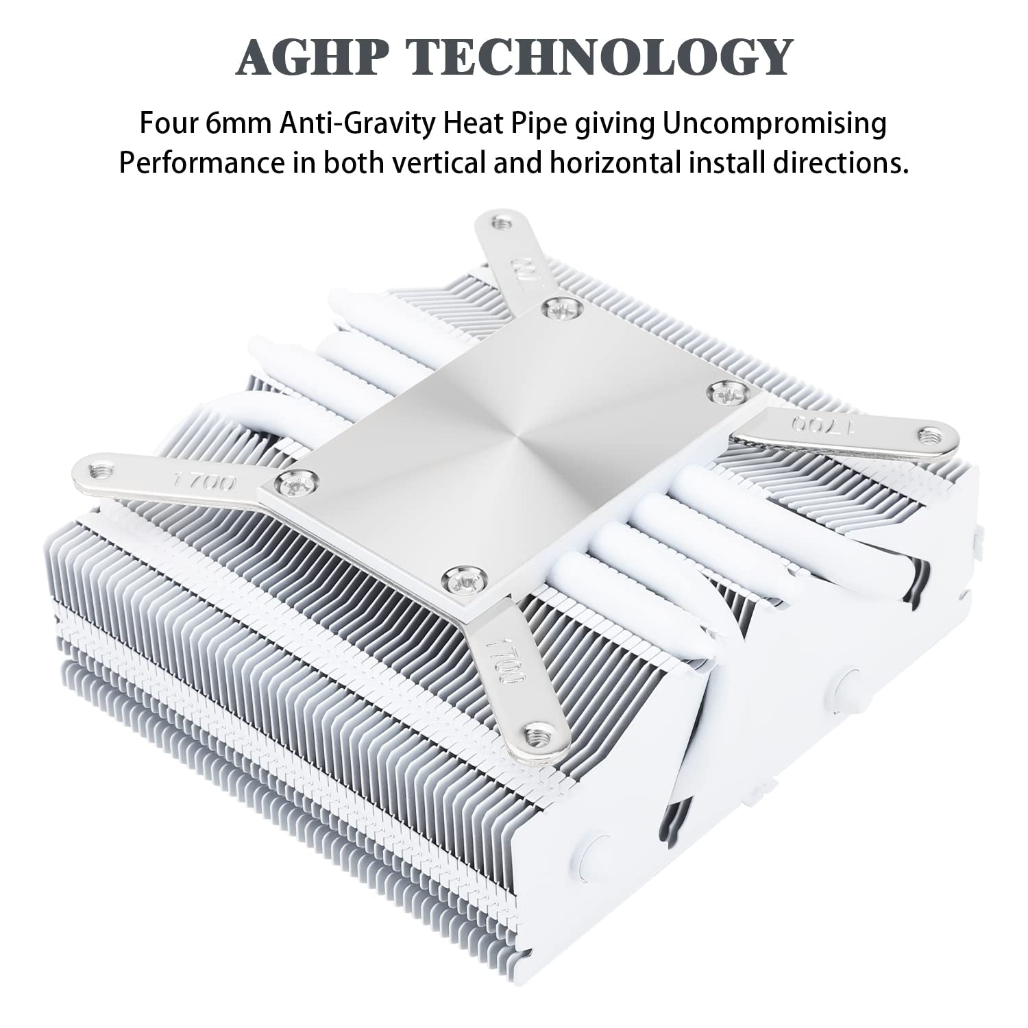 AXP90-X53 White Low Profile CPU Air Cooler, 53Mm Height, TL-9015W Slim PWM CPU Fan, AGHP 3.0 Technology, ITX Heatsink Cooler, for AMD:AM4 Am5/Intel 1150/1151/1155/1156/1200/1700
