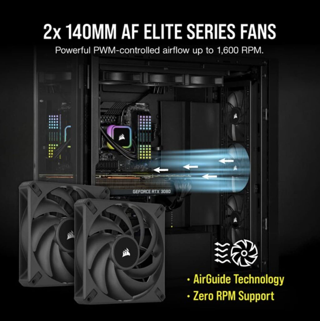 Corsair Icue H115I RGB Elite Liquid CPU Cooler (16 Dynamic RGB Leds, 140Mm AF Elite Series FDB Fans, 280Mm Radiator, Icue Software Compatible, LGA 1700, 1200, 115X, 2066, and AM4 Sockets) Black