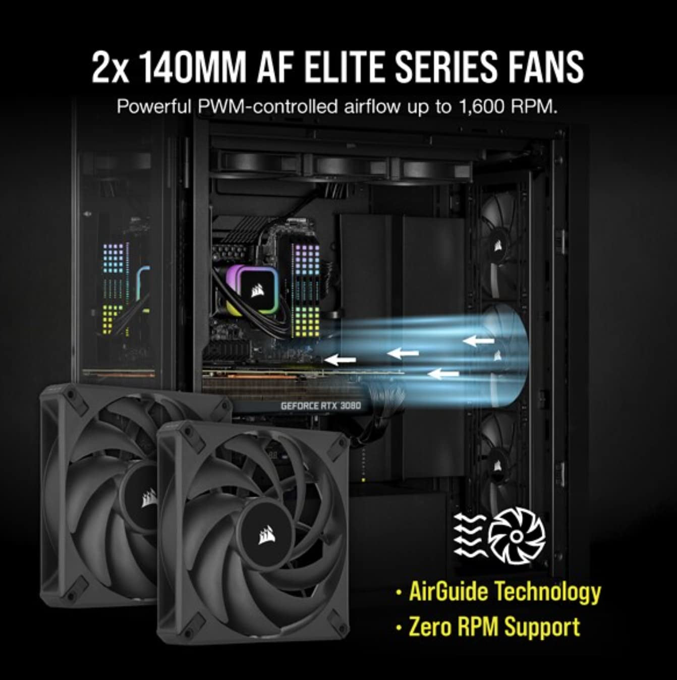 Corsair Icue H115I RGB Elite Liquid CPU Cooler (16 Dynamic RGB Leds, 140Mm AF Elite Series FDB Fans, 280Mm Radiator, Icue Software Compatible, LGA 1700, 1200, 115X, 2066, and AM4 Sockets) Black