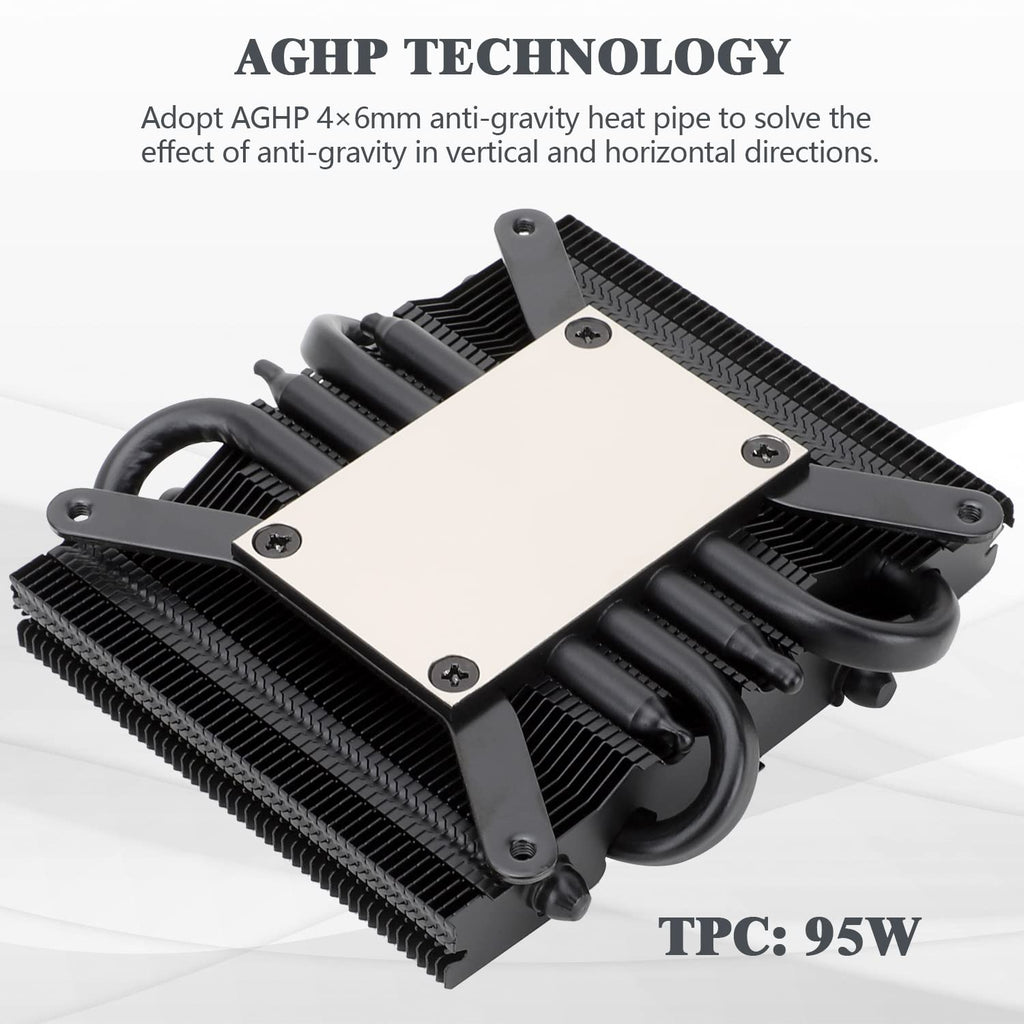AXP90 X36 Black Low Profile CPU Cooler, with 92Mm TL-9015B Slim PWM Fan, ITX CPU Cooler, AGHP Technology, 36Mm Height,For AMD AM4 Am5/Intel 1150/1151/1155/1851/1200/1700(AXP90 X36 Black)