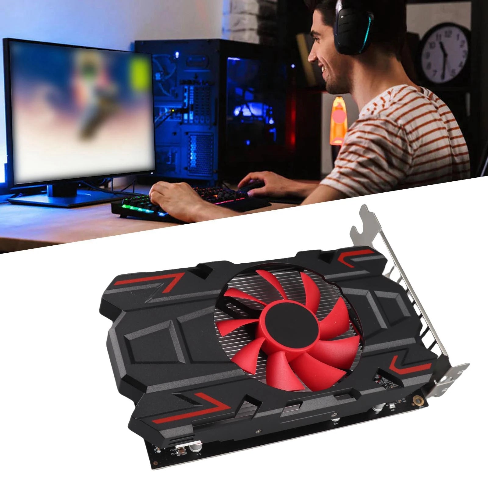 HD7670 4GB DDR5 128Bit Graphics Card with Cooling Fan 2560X1600 Support HD Multimedia Interface DVI VGA Game Graphics Card