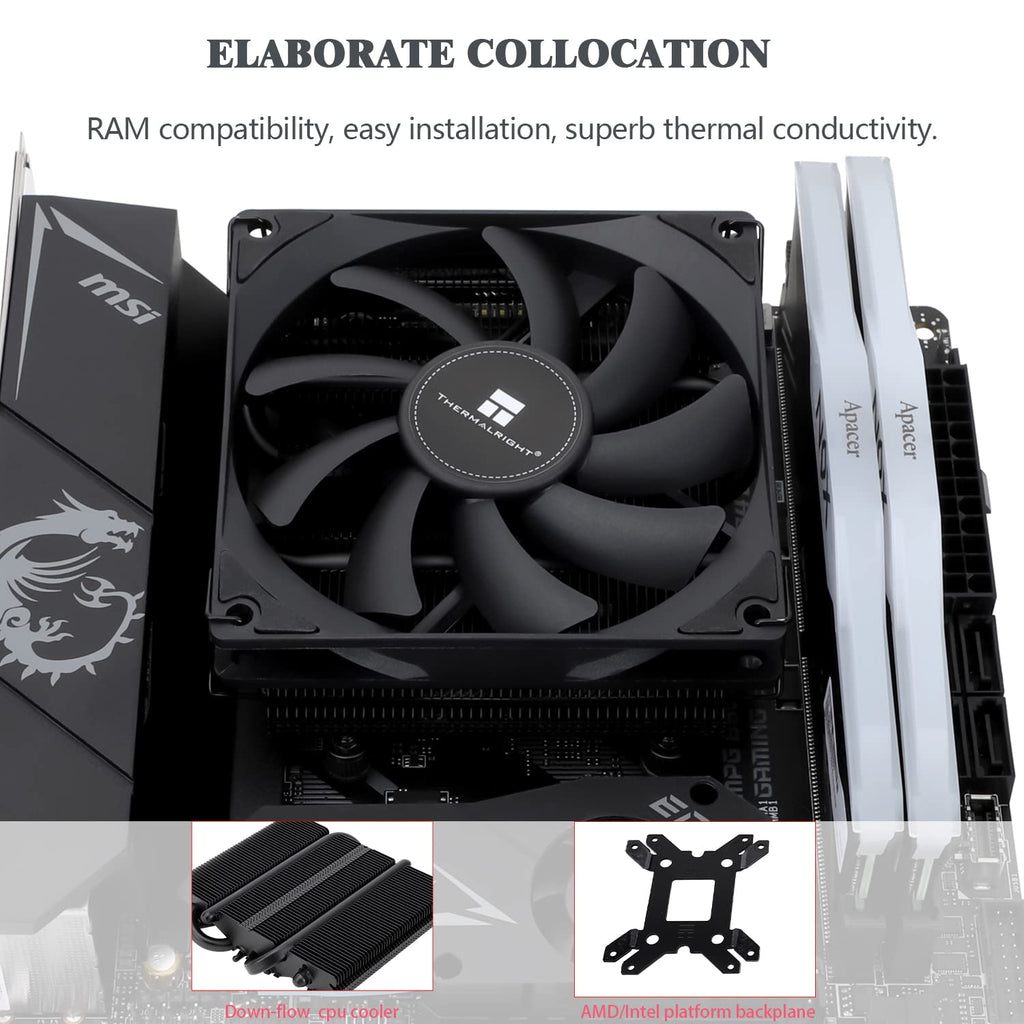 AXP90 X36 Black Low Profile CPU Cooler, with 92Mm TL-9015B Slim PWM Fan, ITX CPU Cooler, AGHP Technology, 36Mm Height,For AMD AM4 Am5/Intel 1150/1151/1155/1851/1200/1700(AXP90 X36 Black)