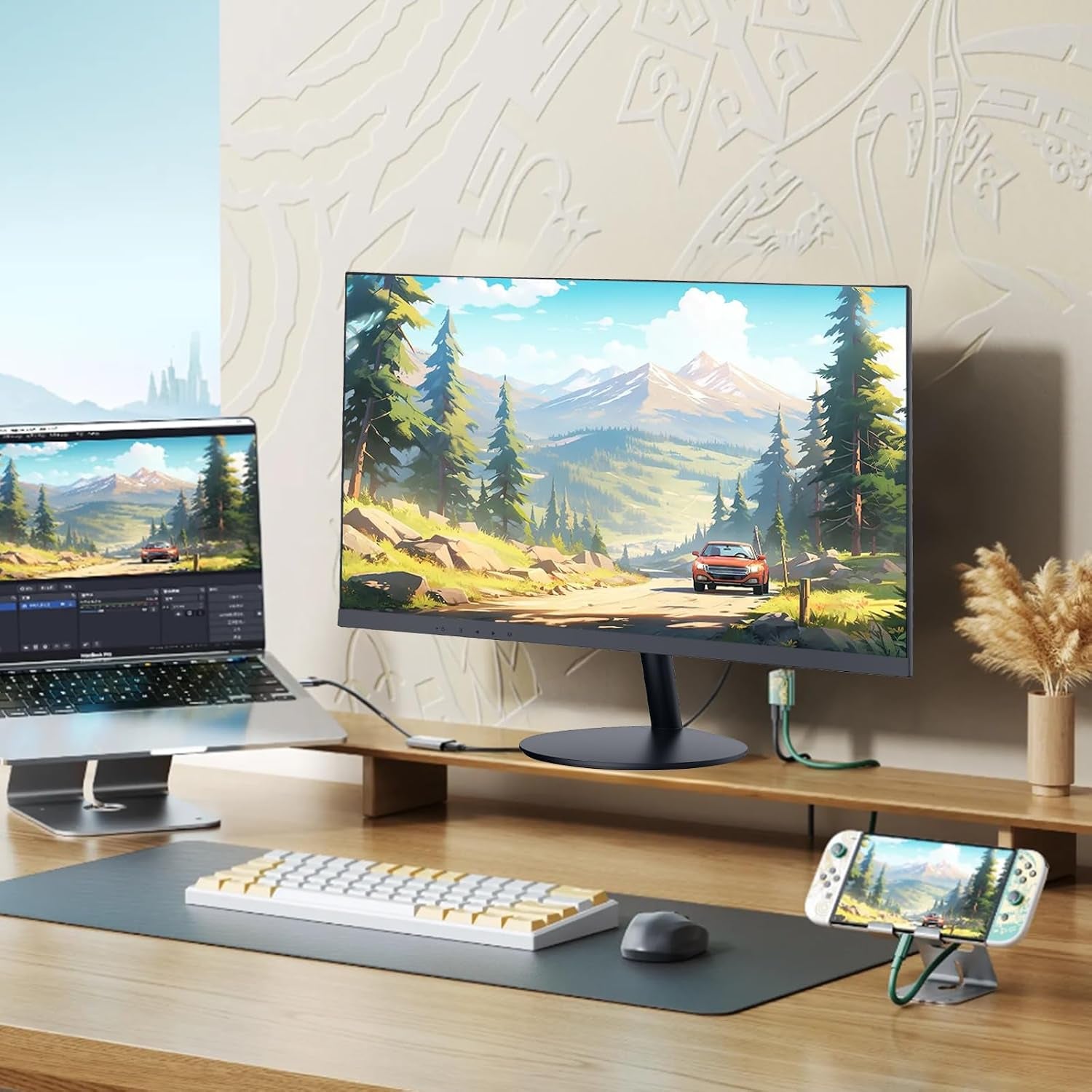 24 Inch Gaming Monitor, FHD 1080P IPS 100Hz, 3Ms Response Time Computer Monitor, HDMI DP PC Monitor with Built-In Speakers, Low Blue Light, VESA Mount, Desktop Monitor for Laptop & Home Office