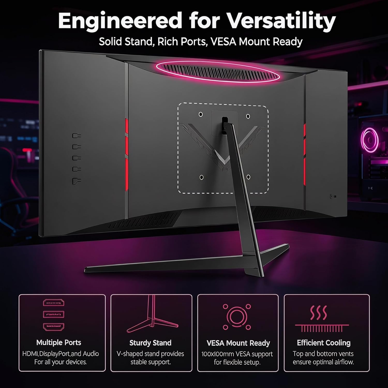 32 Inch 4K UHD (3840 X 2160) Monitor, PC Monitor 60Hz, Computer Monitor, HDR 10, DP HDMI VESA