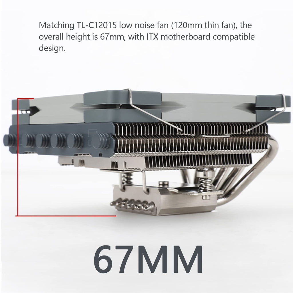 AXP120-X67 Low Profile CPU Air Cooler with Quite 120Mm TL-C12015 PWM Fan, 6 Heat Pipes, 67Mm Height Cooling, for AM4/ Am5,Intel LGA 1700/1851/1150/1151/1200/2011