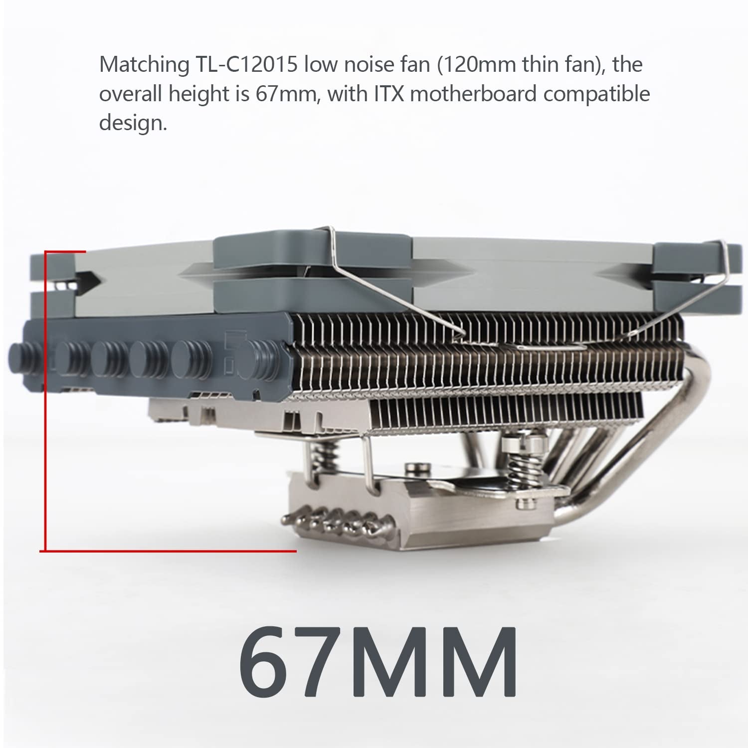 AXP120-X67 Low Profile CPU Air Cooler with Quite 120Mm TL-C12015 PWM Fan, 6 Heat Pipes, 67Mm Height Cooling, for AM4/ Am5,Intel LGA 1700/1851/1150/1151/1200/2011