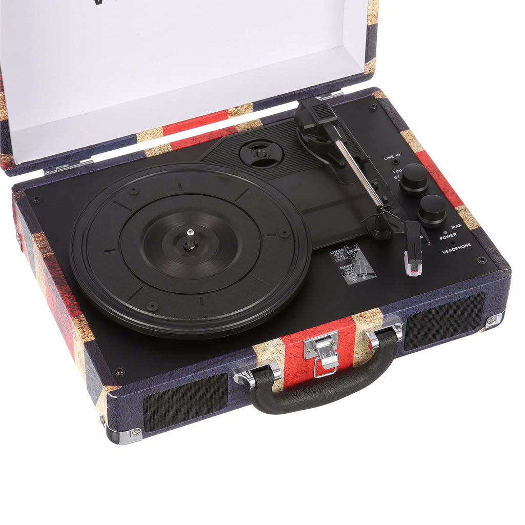 Victrola the Journey Bluetooth Suitcase Record Player with 3-Speed Turntable (Union Jack)
