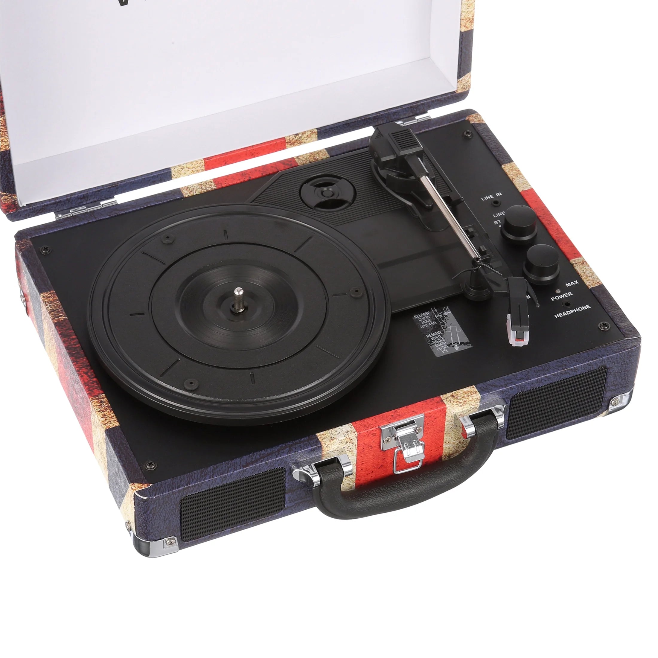 Victrola the Journey Bluetooth Suitcase Record Player with 3-Speed Turntable (Union Jack)
