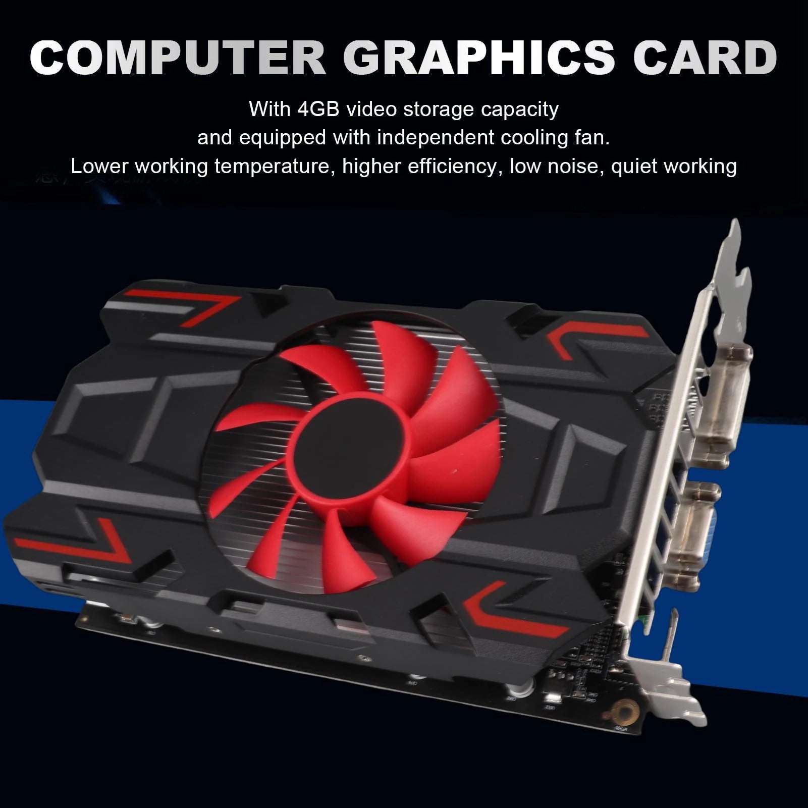 HD7670 4GB DDR5 128Bit Graphics Card with Cooling Fan 2560X1600 Support HD Multimedia Interface DVI VGA Game Graphics Card