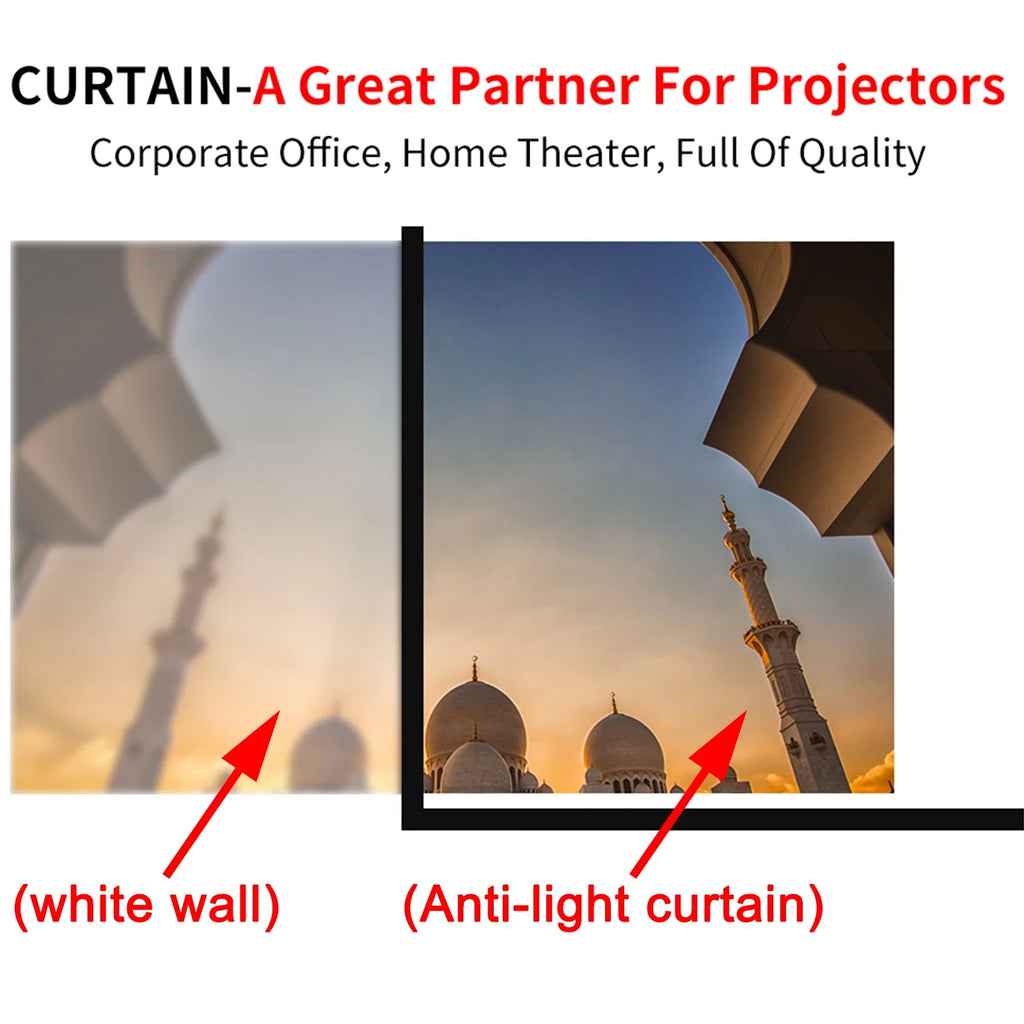 Vabogu Projector Screen 150 Inch, 4K Movie Projector Screen 16:9 HD Foldable and Portable Anti-Crease