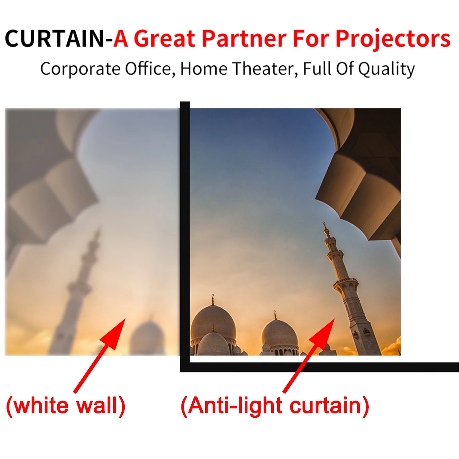 Vabogu Projector Screen 150 Inch, 4K Movie Projector Screen 16:9 HD Foldable and Portable Anti-Crease