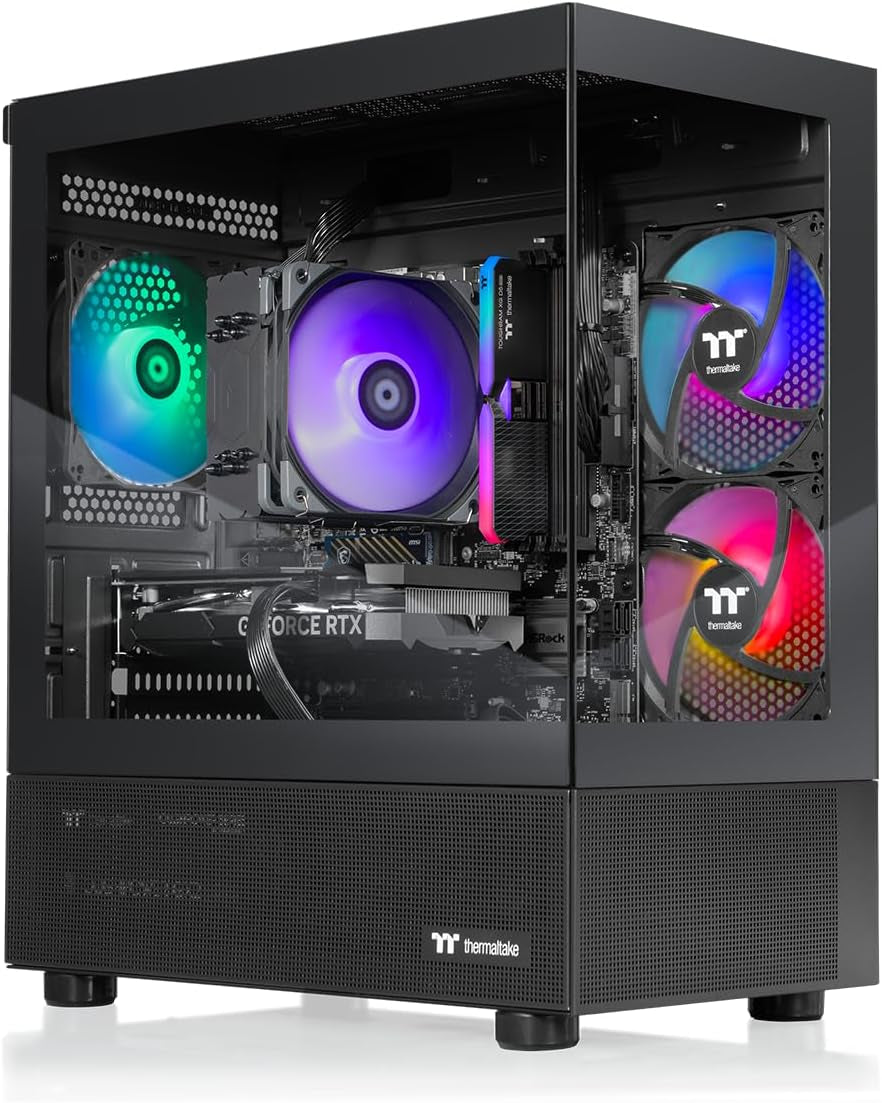 Thermaltake LCGS View 9660T-170 Gaming Desktop (AMD Ryzen™ 5 9600X, Toughram 16GB DDR5 6000Mt/S RGB Memory, NVIDIA® Geforce RTX™ 5060 Ti 8G, 1TB Nvme M.2, Wifi, Windows 11) V17B-B850-56T-LCS