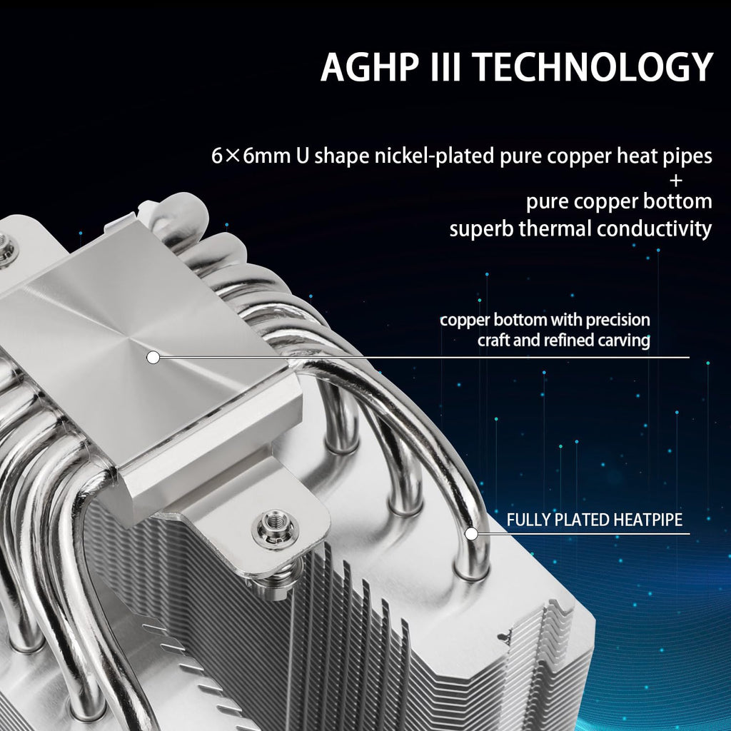 Peerless Assassin 120 SE CPU Air Cooler, 6 Heat Pipes, Dual 120Mm TL-C12C PWM Fans, Aluminum Heatsink Cover, AGHP Technology, for AMD AM4 Am5/Intel LGA 1700/1150/1151/1200/1851（PA120SE）