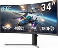 34 Inch 180Hz WQHD Ultrawide 3440X1440 Curved Gaming Monitor, H34S5 | 1500R Curvature, PIP/PBP, 4000:1 Contrast, Freesync, HDR, VESA, Tilt Swivel Height Pivot Adjustment