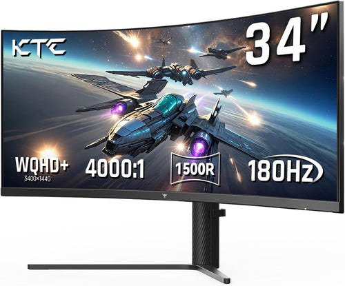 34 Inch 180Hz WQHD Ultrawide 3440X1440 Curved Gaming Monitor, H34S5 | 1500R Curvature, PIP/PBP, 4000:1 Contrast, Freesync, HDR, VESA, Tilt Swivel Height Pivot Adjustment