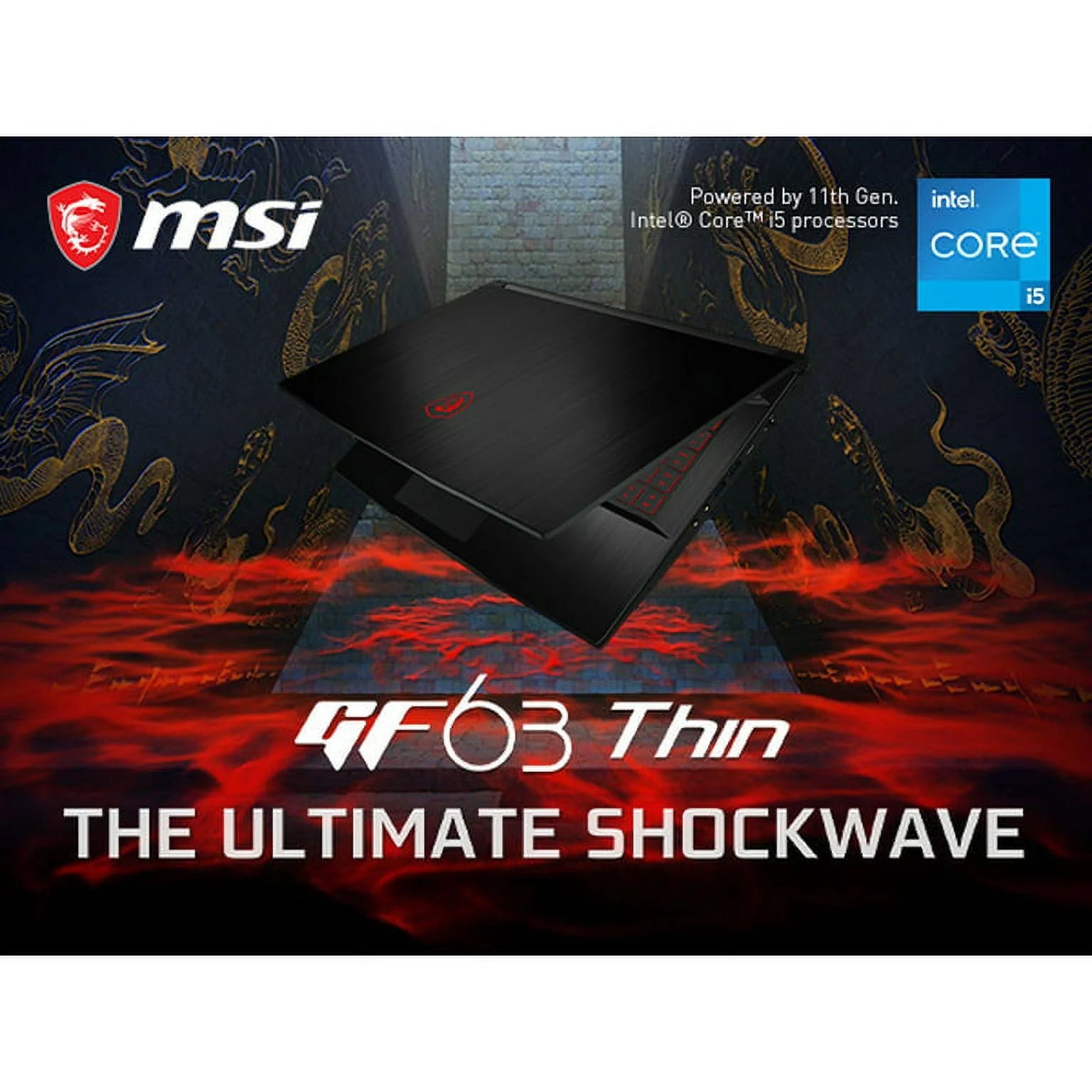 New MSI GF63 Thin 15.6 Inch Full HD 144Hz Gaming NVIDIA Geforce RTX 3050 Intel Core I5-11400H 64GB RAM 2TB SSD Wifi 6; Bluetooth 5.1 Windows 11 Pro Black