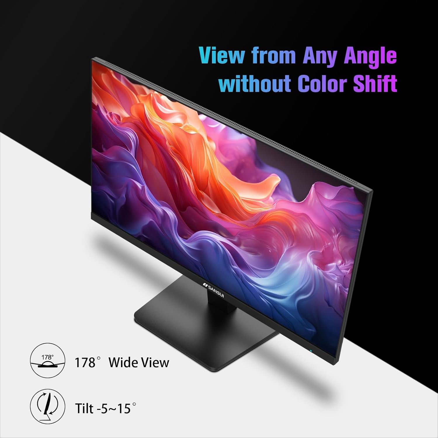 Monitor 24 Inch 100Hz Computer Monitor丨Fhd 1080P PC Monitor丨Hdmi丨Freesync丨Hdr丨Earphone Jack丨 Ergonomic Tilt for Home and Office