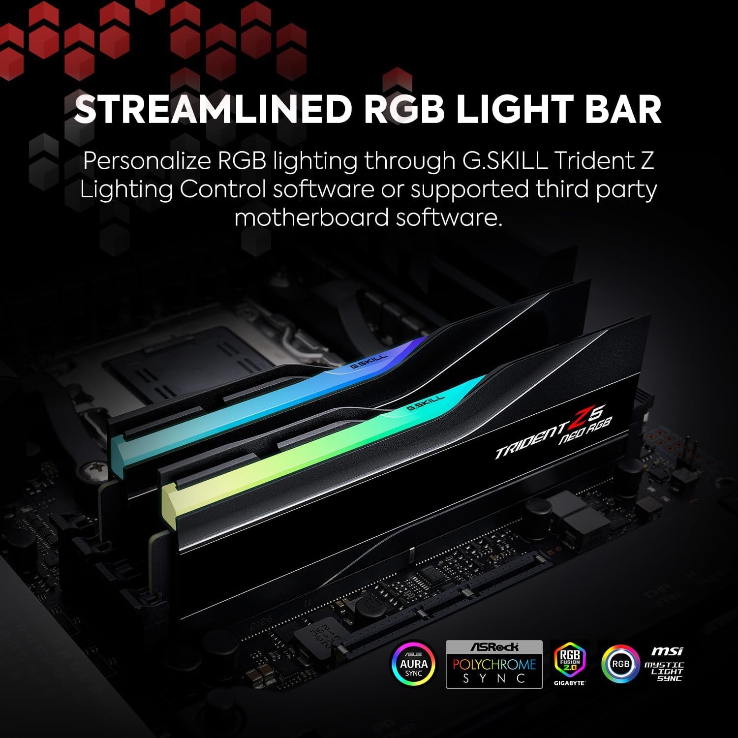 Trident Z5 Neo RGB Series DDR5 RAM (AMD EXPO) 256GB (4X64Gb) 6000Mt/S CL36-44-44-96 1.25V Desktop Computer Memory U-DIMM - Matte Black (F5-6000J3644D64GX4-TZ5NR)