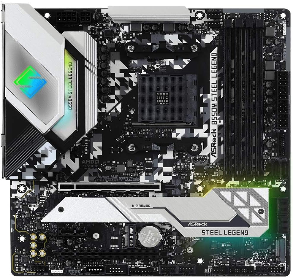 B550M Steel Legend Supports 3Rd Gen AMD AM4 Ryzen™ / Future AMD Ryzen™ Processors Motherboard
