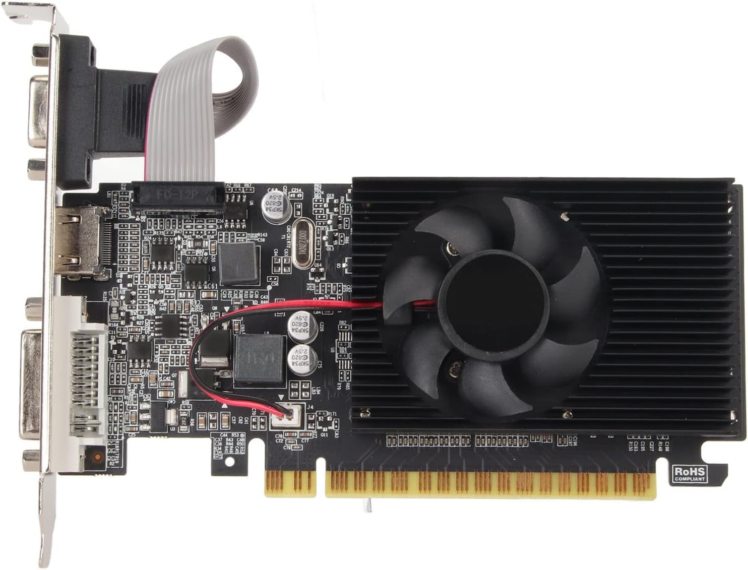 Graphics Card, 610 1GB 64Bit DDR3 PCI Express X16 2.0 Gaming Video Card with VGA DVI Port and Silent Cooling Fan for Desktop Computer
