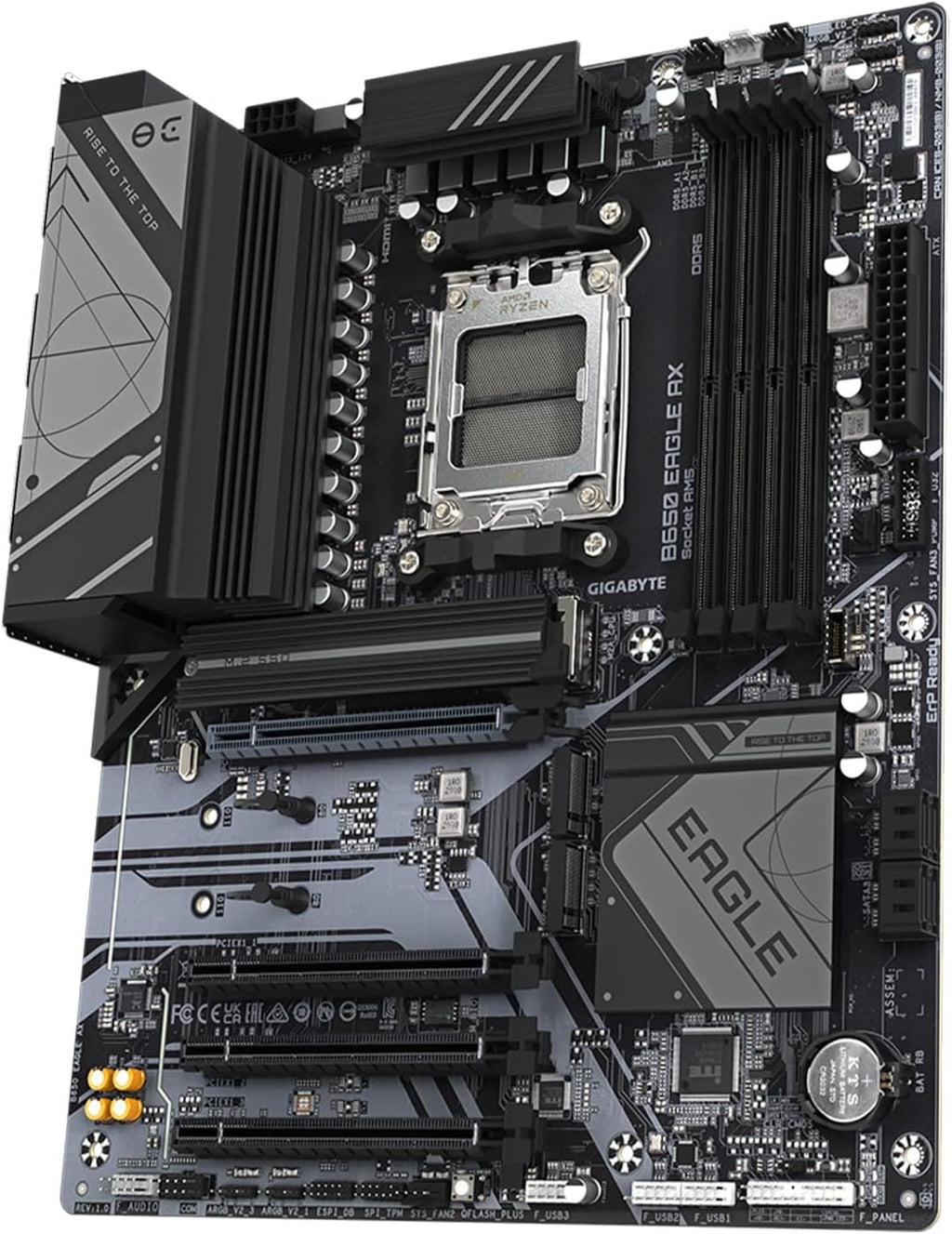 GIGABYTE B650 Eagle AX AM5 LGA 1718 ATX Motherboard, DDR5, Triple M.2 Slots (1X Pcie 5.0, 2X Pcie 4.0), USB 3.2 Gen2X2 Type-C, Wifi 6E, Realtek Gbe LAN