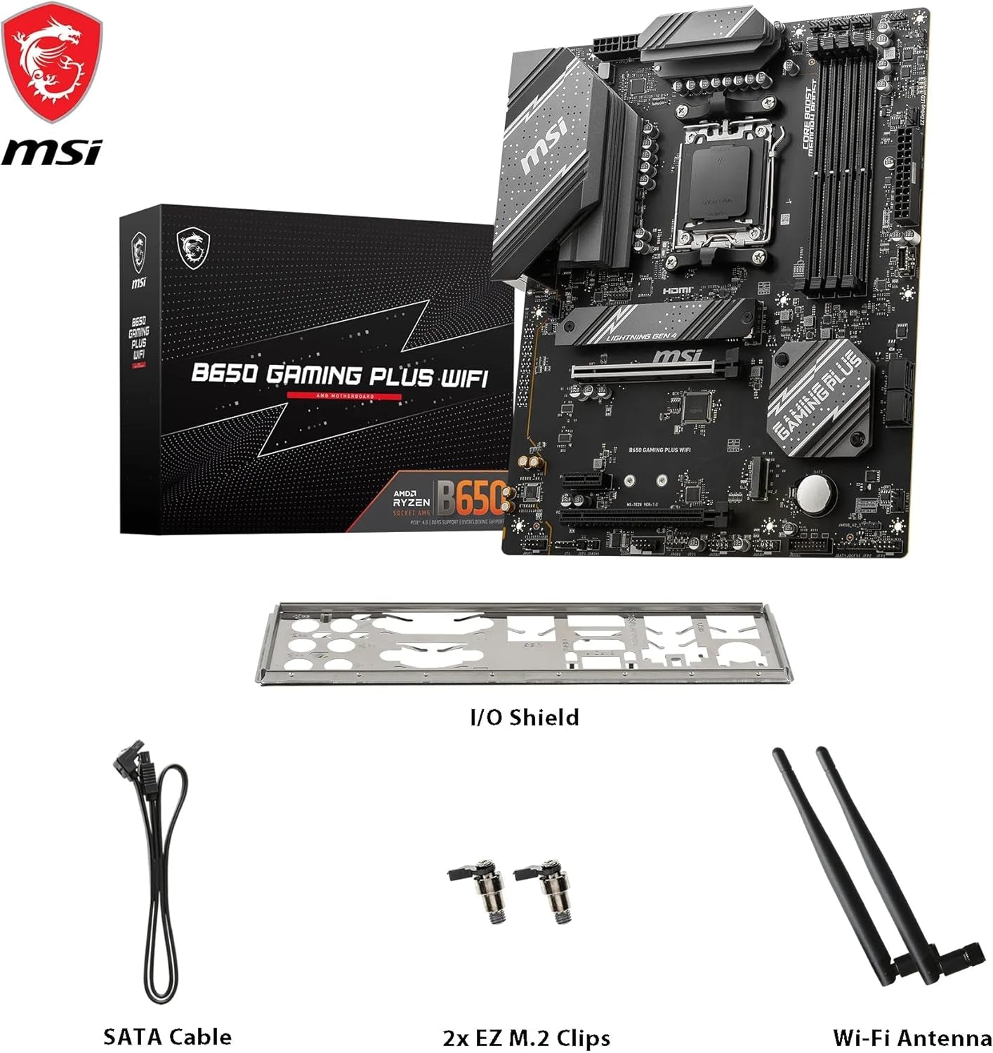 MSI B650 Gaming plus Wifi Motherboard AMD B650 Socket AM5 ATX