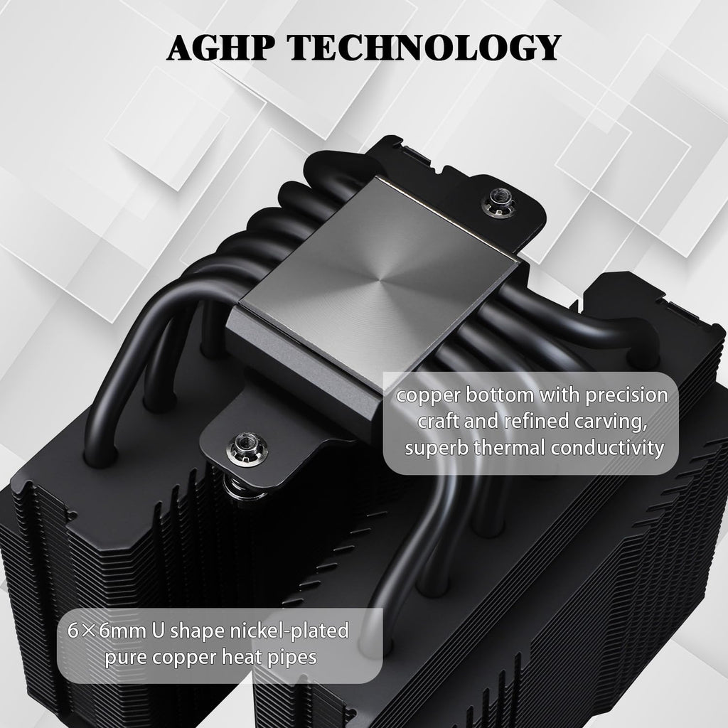 Peerless Assassin 120 MINI Black CPU Air Cooler, 6 Heat Pipes Dual Towers Cooler, with TL-D12B PWM Fans, Desktop PC Cooler for Intel LGA 1851/1700/1150/1151/1200/2011,AMD:AM4/AM5