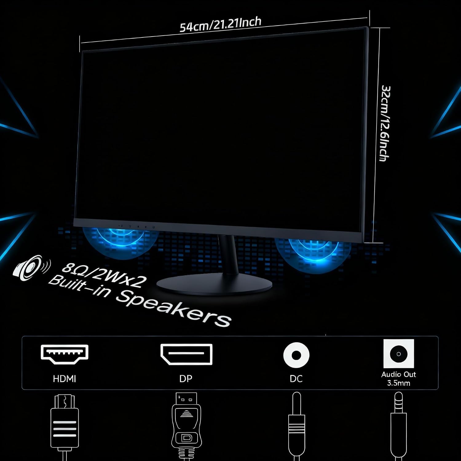 24 Inch Gaming Monitor, FHD 1080P IPS 100Hz, 3Ms Response Time Computer Monitor, HDMI DP PC Monitor with Built-In Speakers, Low Blue Light, VESA Mount, Desktop Monitor for Laptop & Home Office