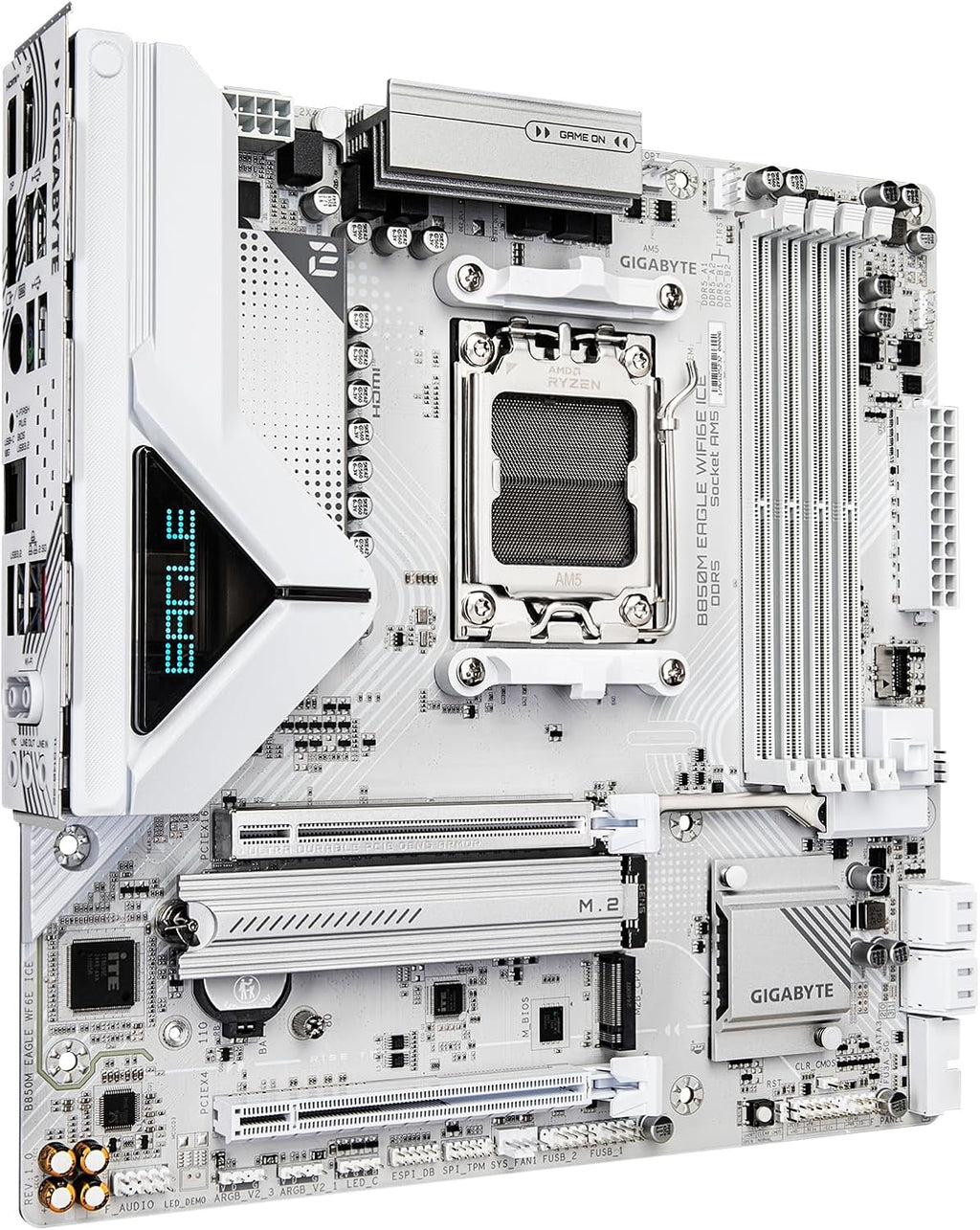 GIGABYTE B850 Eagle WIFI7 ICE AMD AM5 ATX Motherboard, Support AMD Ryzen 9000/8000/7000 Series, DDR5, 8+2+2 Power Phase, 3X M.2, Pcie 5.0, USB-C, WIFI7, 2.5Gbe LAN, Ez-Latch, 3-Year Warranty