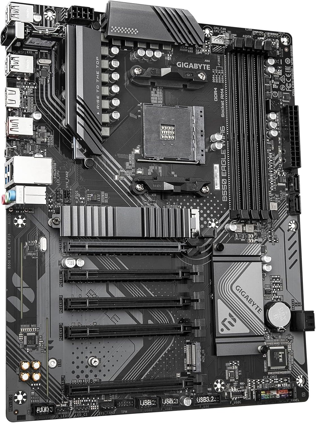 GIGABYTE B550 Eagle WIFI6 AMD AM4 ATX Motherboard, Supports Ryzen 5000/4000/3000 Processors, DDR4, 10+3 Power Phase, 2X M.2, Pcie 4.0, USB-C, WIFI6, Gbe LAN, Pcie Ez-Latch, Ez-Latch, RGB Fusion