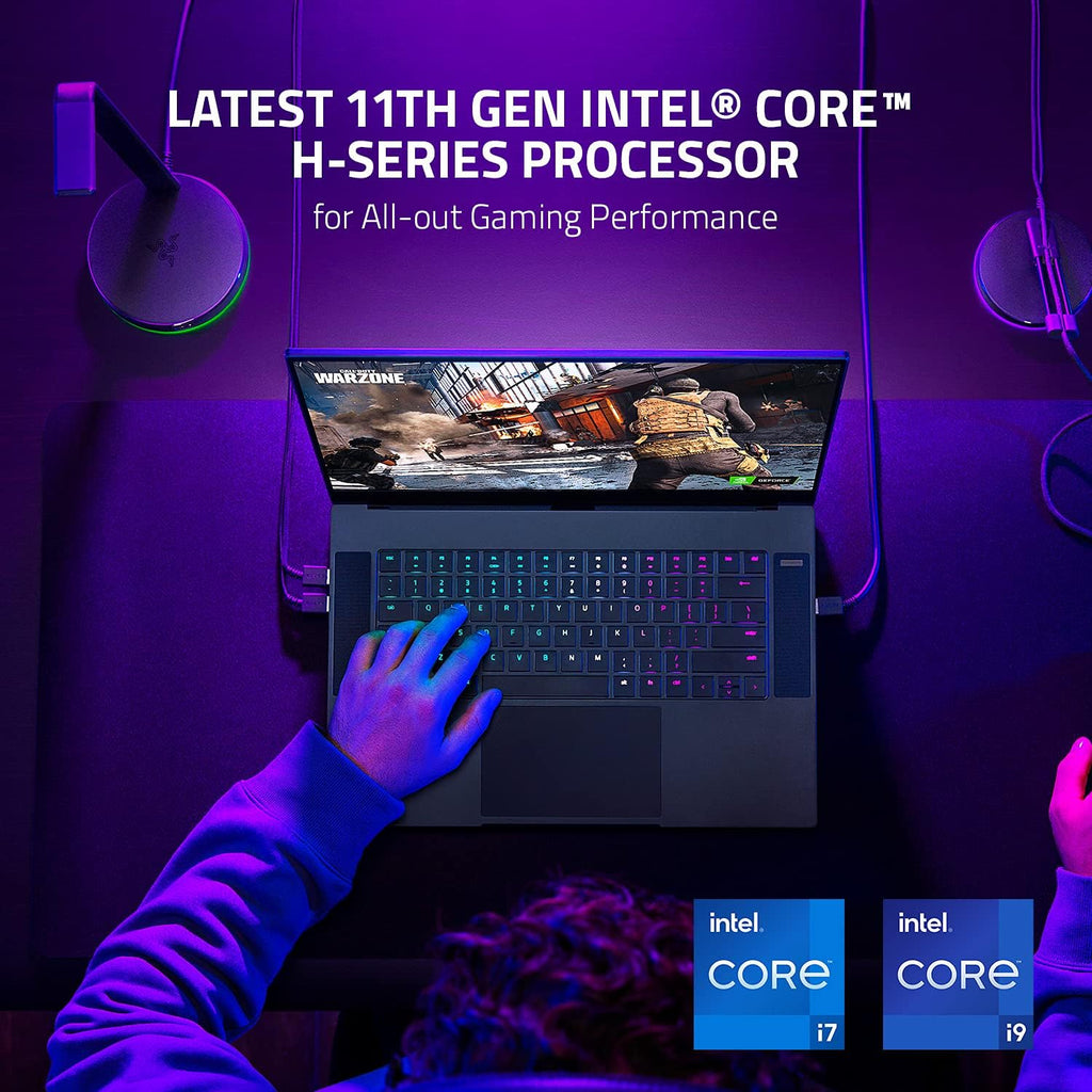 Razer Blade 15 Gaming Laptop: NVIDIA Geforce RTX 3080-11Th Gen Intel 8-Core I7 CPU - 15.6” QHD 165Hz - 32GB RAM - 1TB SSD - CNC Aluminum - Chroma RGB - THX Spatial Audio - Thunderbolt 3