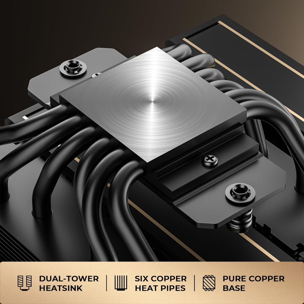 FROZN A620 GDL Limited Edition Dual-Tower CPU Cooler | 6 Heat Pipes, Dual 120Mm FDB Fans, Supports Intel LGA1851/1700 and AMD AM5/AM4.