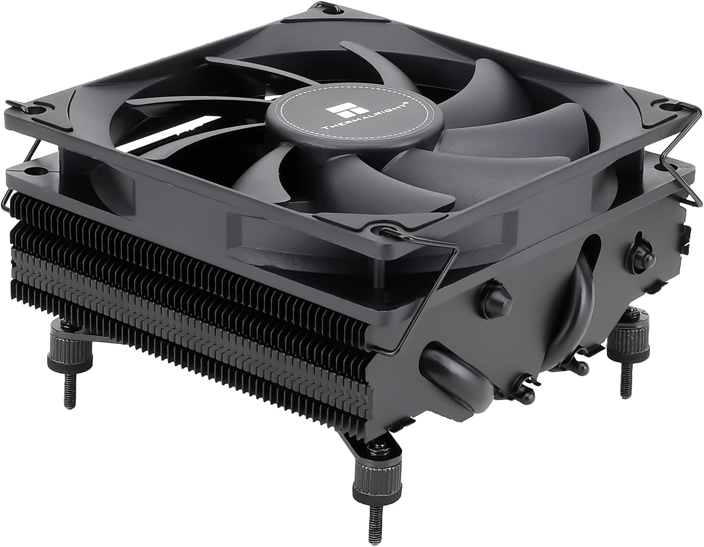 AXP90-X47 Black ITX Low Profile CPU Air Cooler, 47Mm Height Cooling, TL-9015B Slim PWM Fan Low Noise 22.4Dba, 2700RPM Speed, for Am4/Am5/Intel Lga1700/1851/1150/1151/1155/1156/1200(Black)