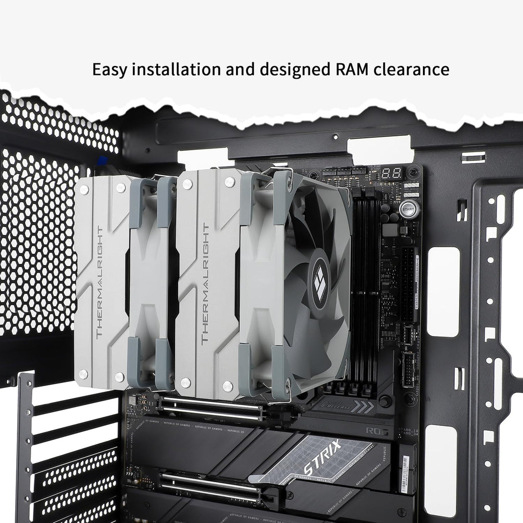 Peerless Assassin 120 CPU Air Cooler, 6 Heat Pipes, Dual 120Mm TL-C12 PWM Fan, Aluminium Heatsink Cover, AGHP Technology, for AMD Am4/Am5/Intel LGA 1700/115X/1851/1200/2011/2066 (PA120