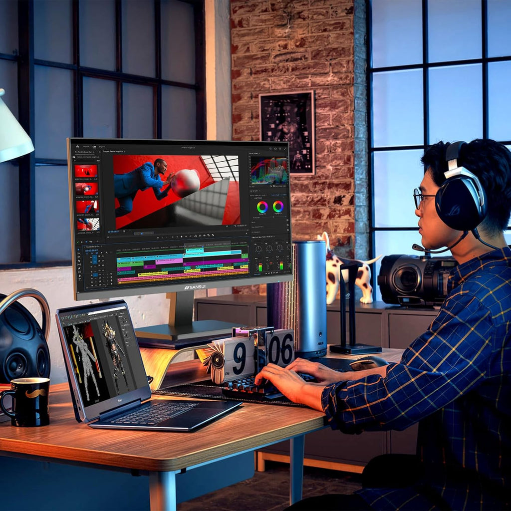 Monitor 24 Inch 100Hz Computer Monitor丨Fhd 1080P PC Monitor丨Hdmi丨Freesync丨Hdr丨Earphone Jack丨 Ergonomic Tilt for Home and Office