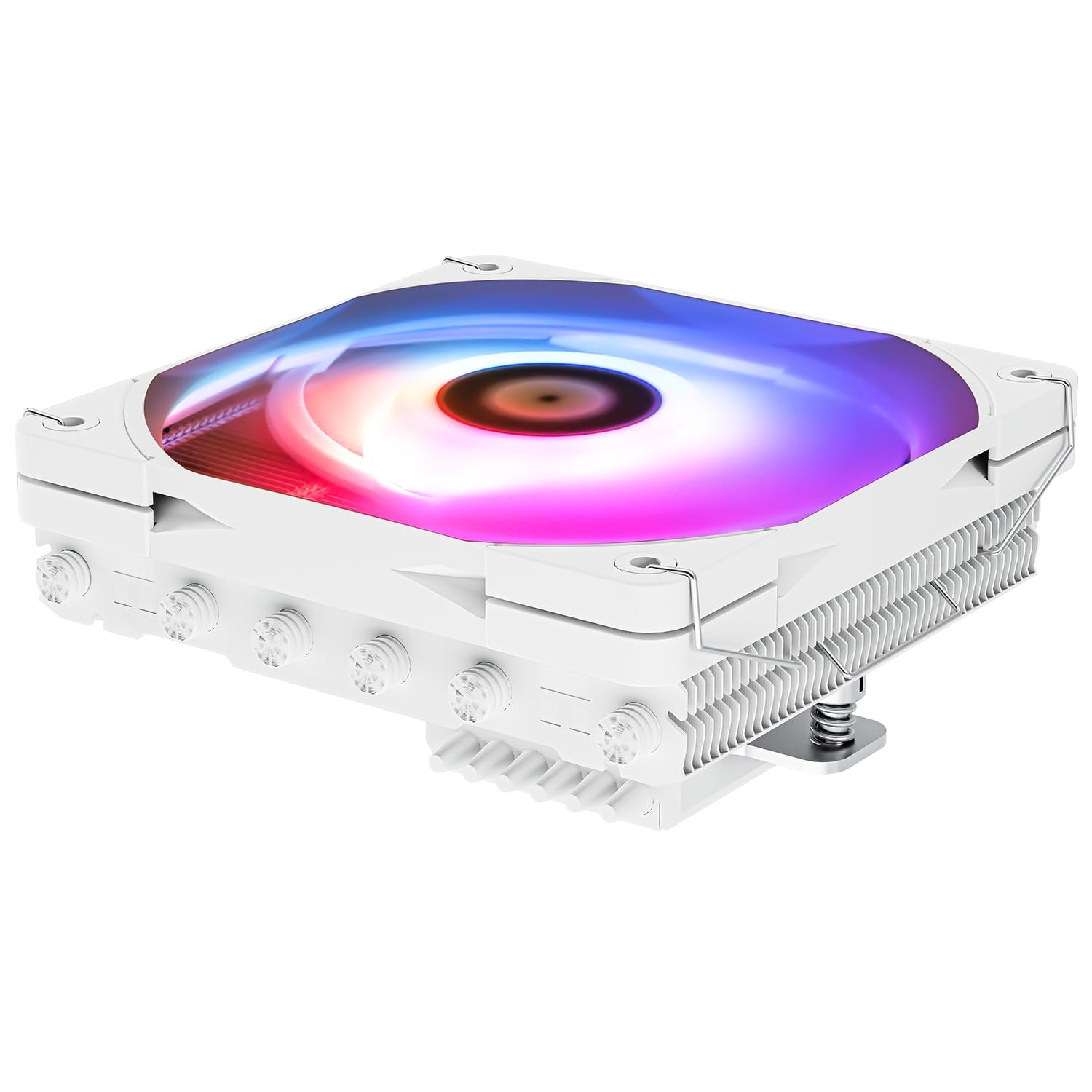 AXP120-X67 White ARGB Low Profile CPU Air Cooler with Quite TL-C12015W-S PWM Fan, 6 Heat Pipes, 67Mm Height, for AM4/ Am5/Intel LGA 1700/1851/115X/1200/2011,5V ARGB LED CPU Cooler,1800Rpm