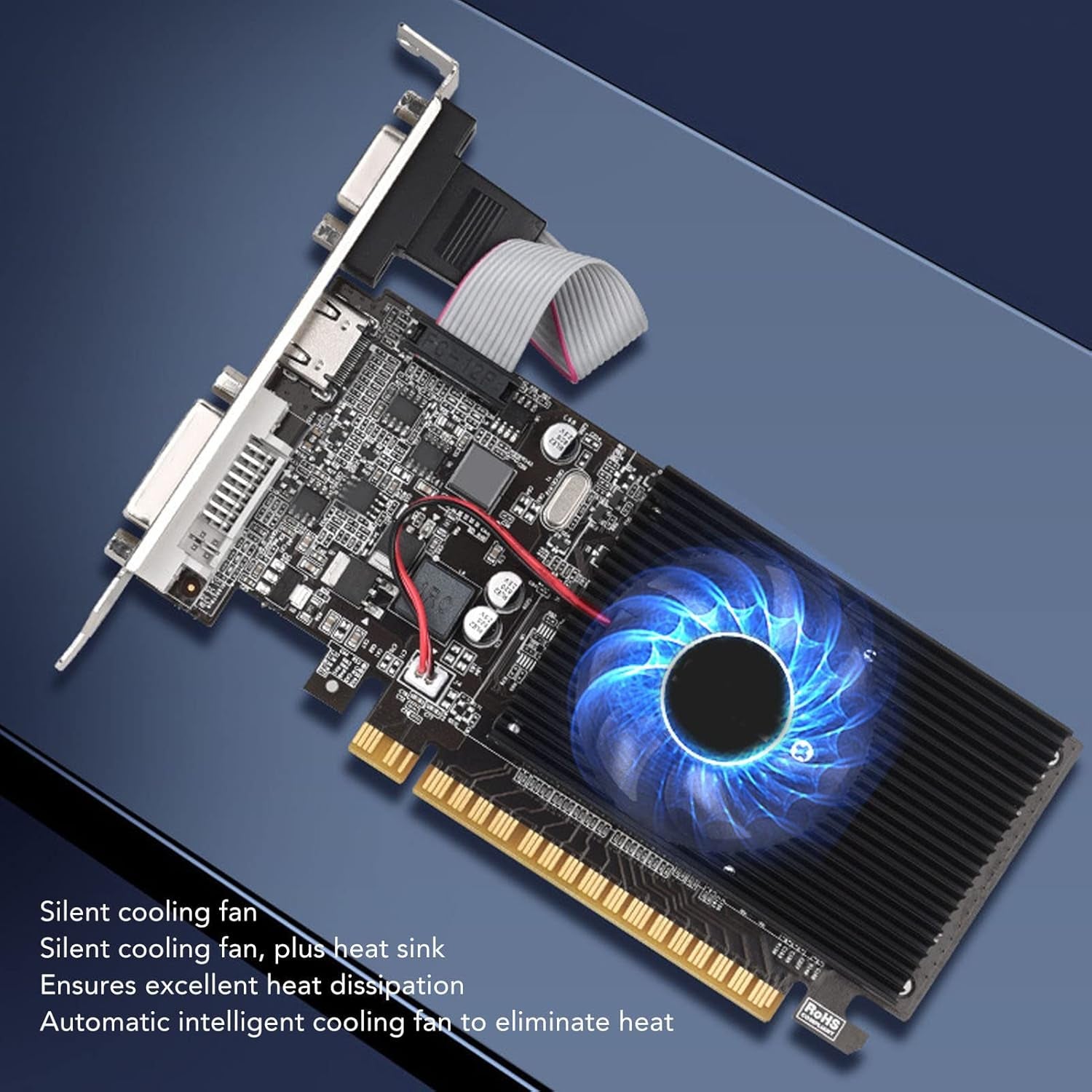 GT210 Graphics Card 1GB GDDR3 64-Bit VGA DVI HDMI Quiet Single-Fan PCI Express X16