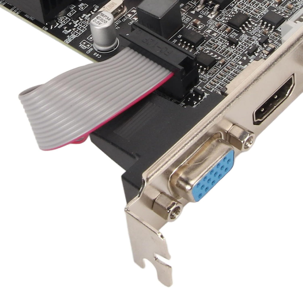 Graphics Card, GT610 1GB DDR3 64-Bit 1800Mhz PCI Express 2.0 Video Card with Single Fan Cooling, Supports HDMI VGA DVI for PC Desktop Computer