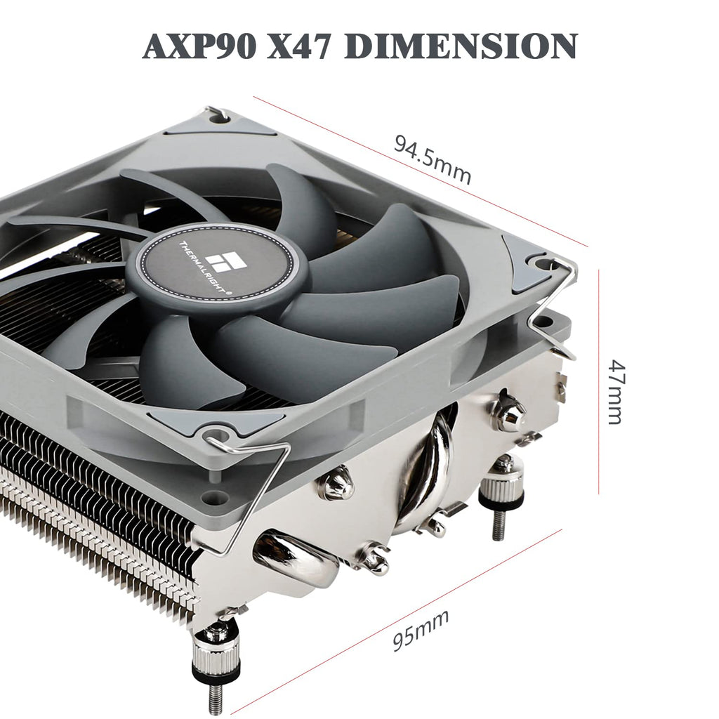 AXP90 X47 Low Profile CPU Cooler, with 92Mm TL-9015 Slim PWM Fan, ITX CPU Cooelr Fan, 47Mm Height,For AMD AM4 Am5/Intel 1150/1151/1155/11851/1200/1700(AXP90 X47)