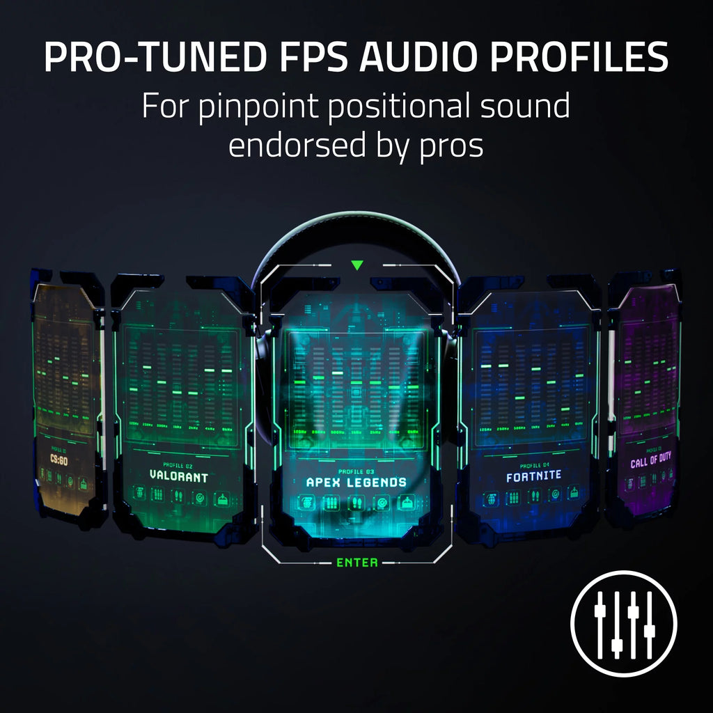 Razer Blackshark V2 Pro Wireless PC Gaming Headset, 2.4Ghz, BT, Hyperspeed Wireless, 70Hr Battery, 320G, Black