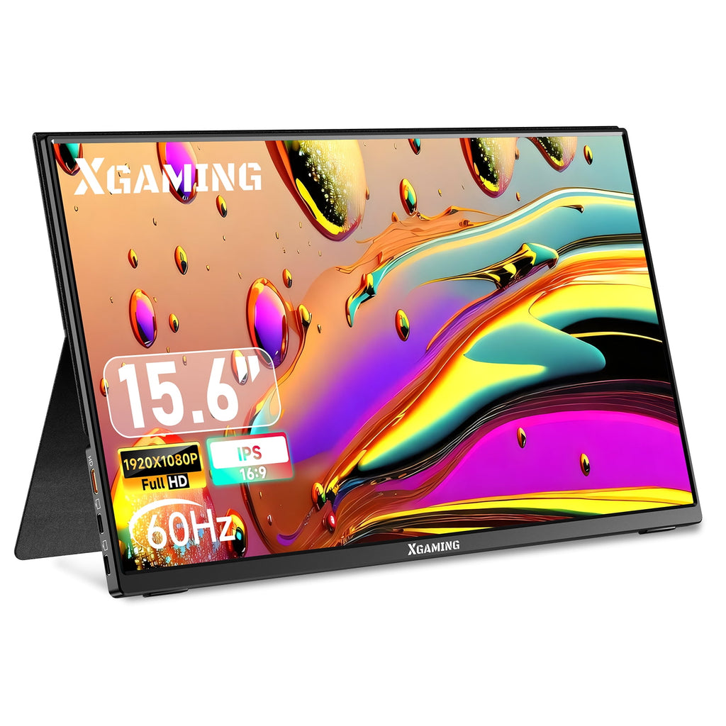 Xgaming 15.6'' Portable Monitor, 1080P FHD IPS Laptop Monitor with Case (Black)