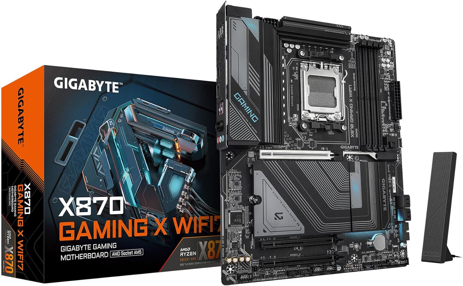 GIGABYTE X870 Gaming X WIFI7 AMD AM5 LGA 1718 Motherboard, ATX, DDR5, 3X M.2, Pcie 5.0, USB4, WIFI7, 2.5Gbe LAN, Ez-Latch, 5-Year Warranty