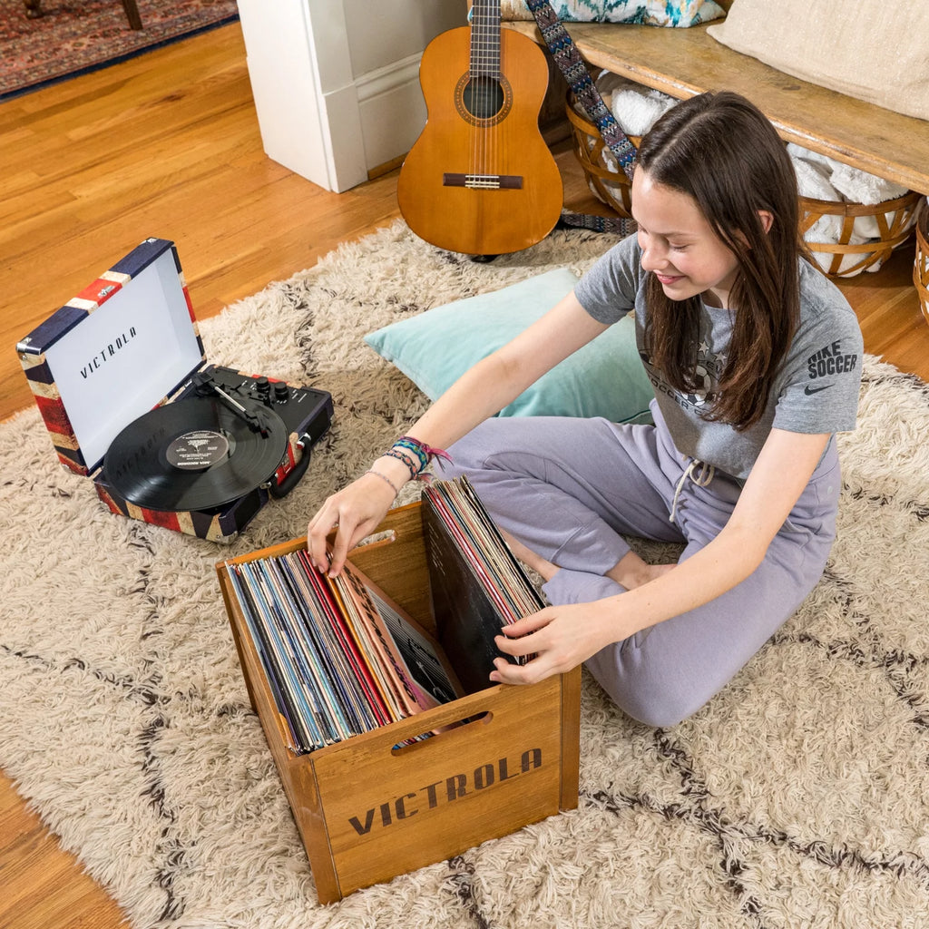 Victrola the Journey Bluetooth Suitcase Record Player with 3-Speed Turntable (Union Jack)