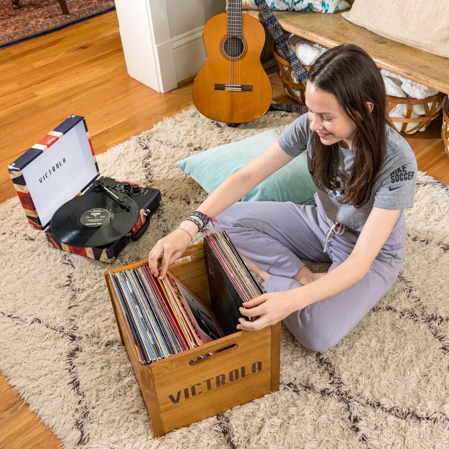 Victrola the Journey Bluetooth Suitcase Record Player with 3-Speed Turntable (Union Jack)