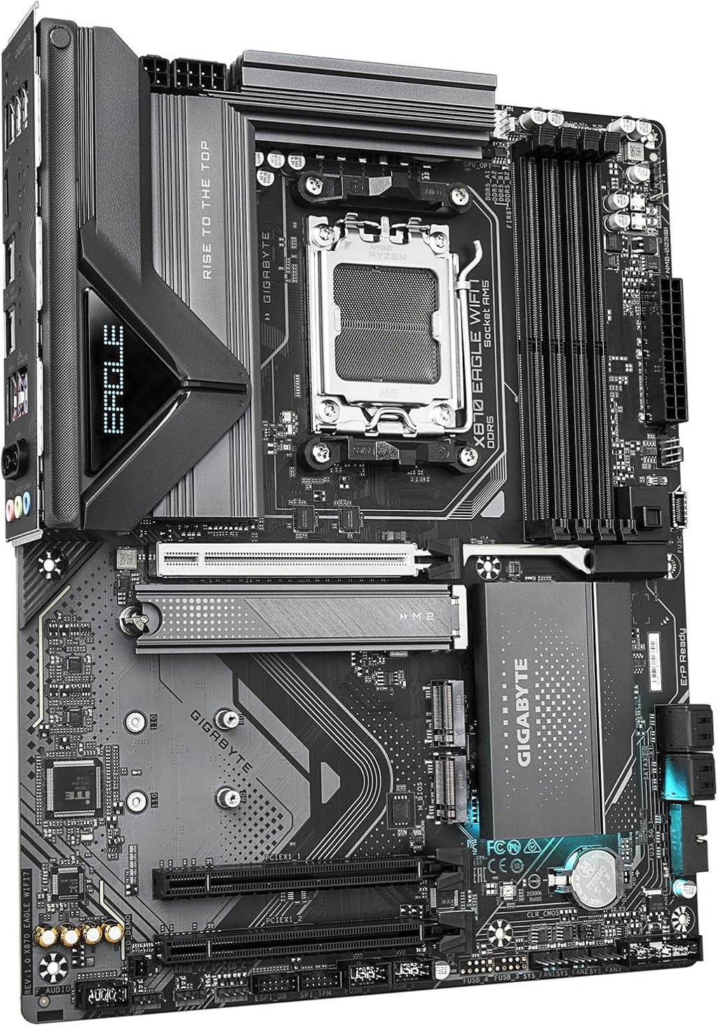 GIGABYTE X870 Eagle WIFI7 AMD AM5 LGA 1718 Motherboard, ATX, DDR5, 4X M.2, Pcie 5.0, USB4, WIFI7, 2.5Gbe LAN, Ez-Latch, 5-Year Warranty
