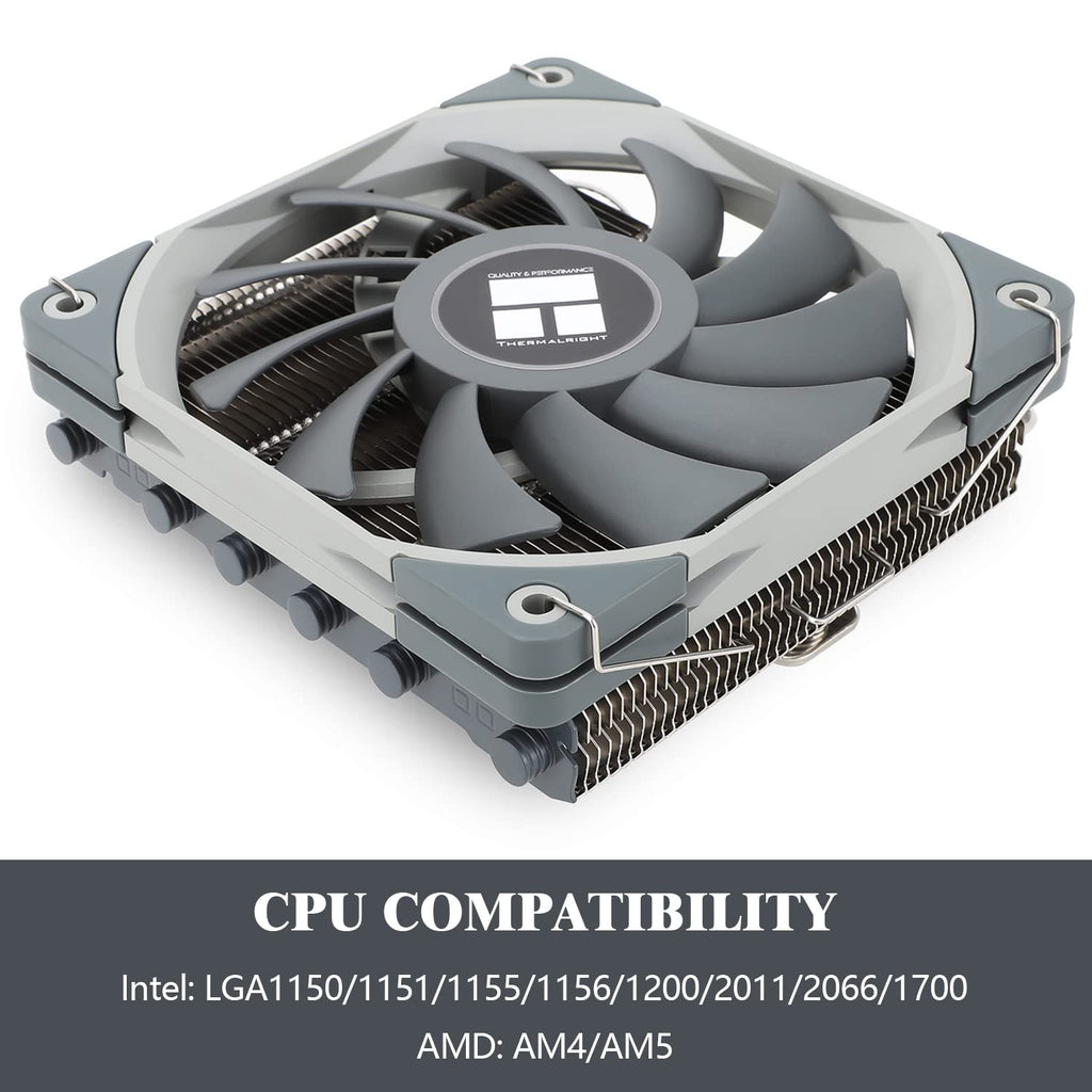 AXP120-X67 Low Profile CPU Air Cooler with Quite 120Mm TL-C12015 PWM Fan, 6 Heat Pipes, 67Mm Height, for AMD Am4/Intel LGA 1700/1150/1151/1155/1851/1200/2011/2066