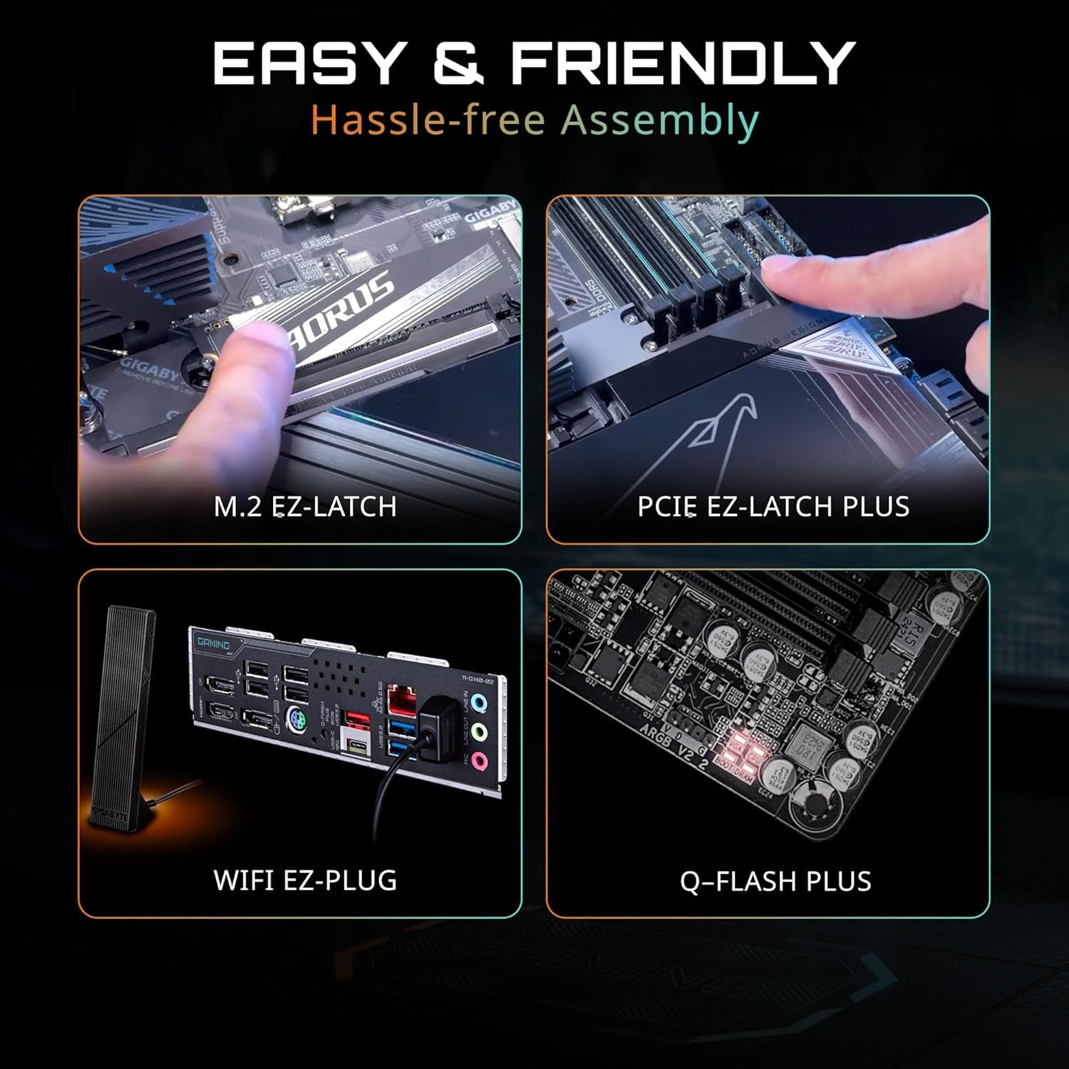 GIGABYTE B850 AORUS Elite WIFI7 ICE AMD AM5 ATX Motherboard, Support AMD Ryzen 9000/8000/7000 Series, DDR5, 14+2+2 Power Phase, 3X M.2, Pcie 5.0, USB-C, WIFI7, 2.5Gbe LAN, Ez-Latch, 5-Year Warranty
